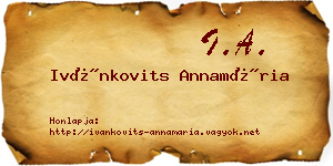 Ivánkovits Annamária névjegykártya